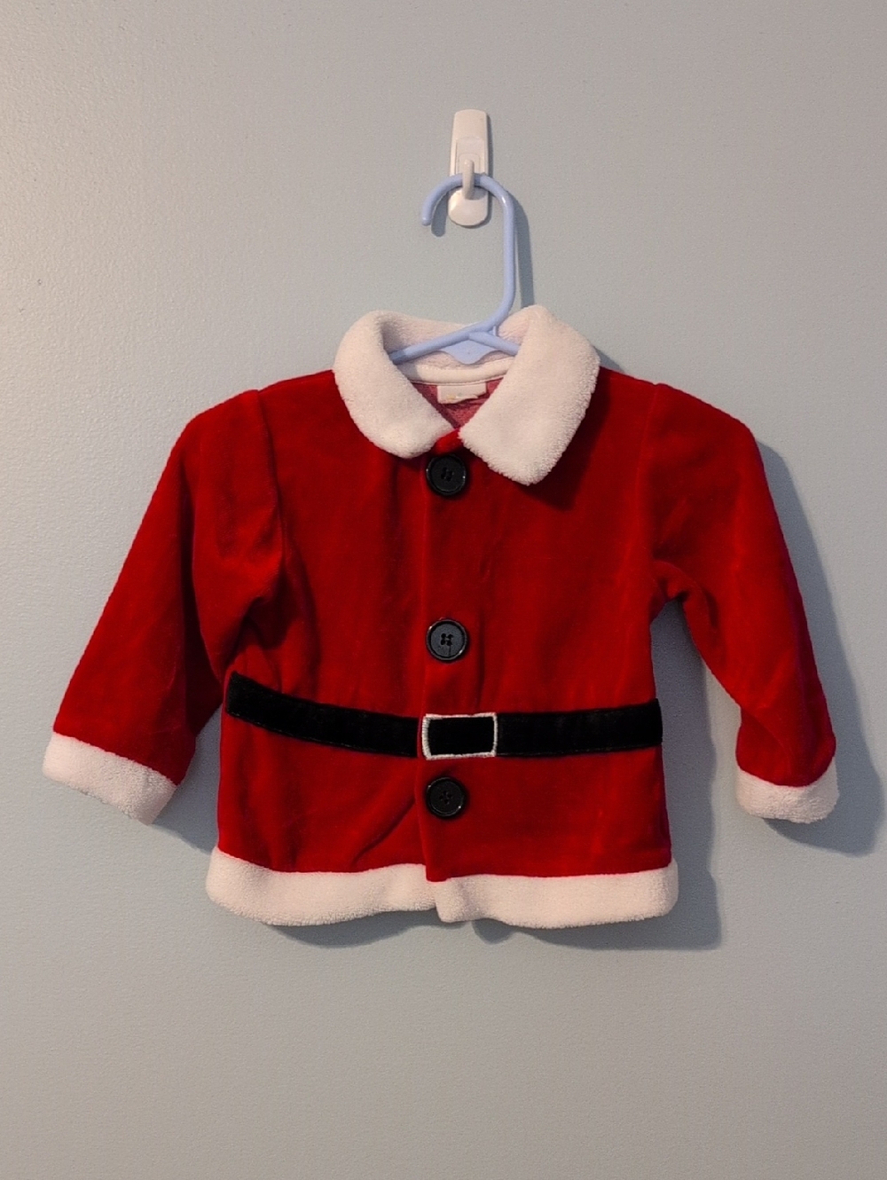 Red Santa-Style Fleece Jacket with White Trim